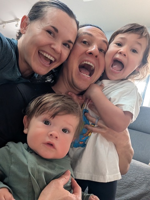 Leland with his wife and kids